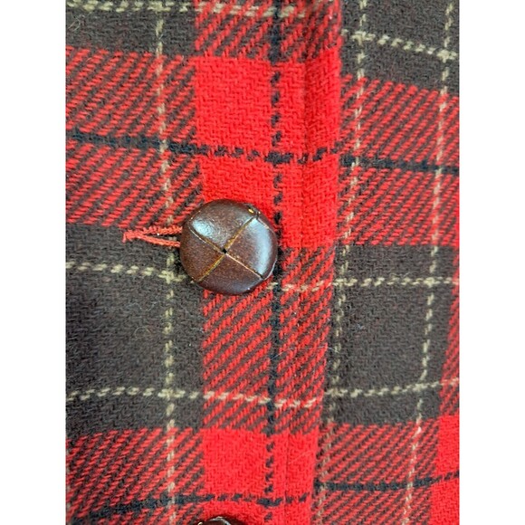 Vintage Liz Red Brown Equestrian Plaid Lined Wool Blend Riding Jacket Blazer 10 - Picture 6 of 12
